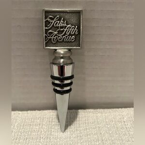 Saks Fifth Avenue Silver Tone Wine Stopper